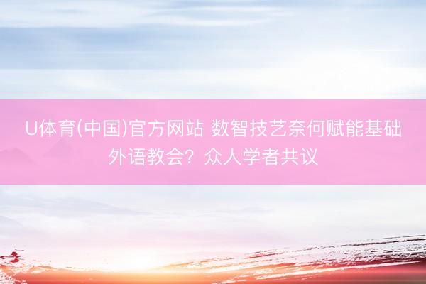 U体育(中国)官方网站 数智技艺奈何赋能基础外语教会？众人学者共议
