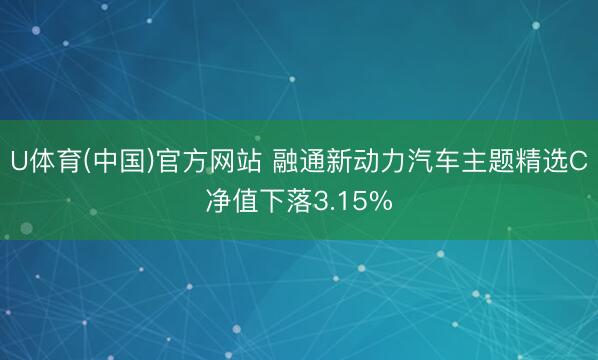 U体育(中国)官方网站 融通新动力汽车主题精选C净值下落3.15%