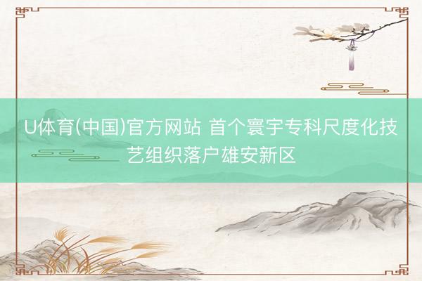 U体育(中国)官方网站 首个寰宇专科尺度化技艺组织落户雄安新区