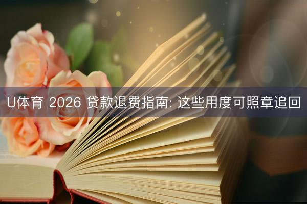 U体育 2026 贷款退费指南: 这些用度可照章追回