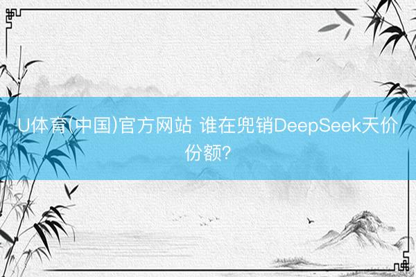 U体育(中国)官方网站 谁在兜销DeepSeek天价份额?