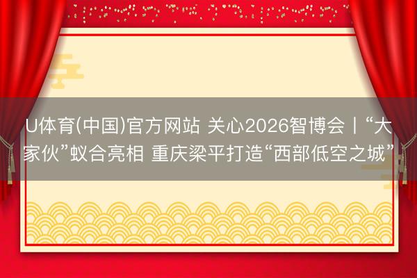 U体育(中国)官方网站 关心2026智博会丨“大家伙”蚁合亮相 重庆梁平打造“西部低空之城”